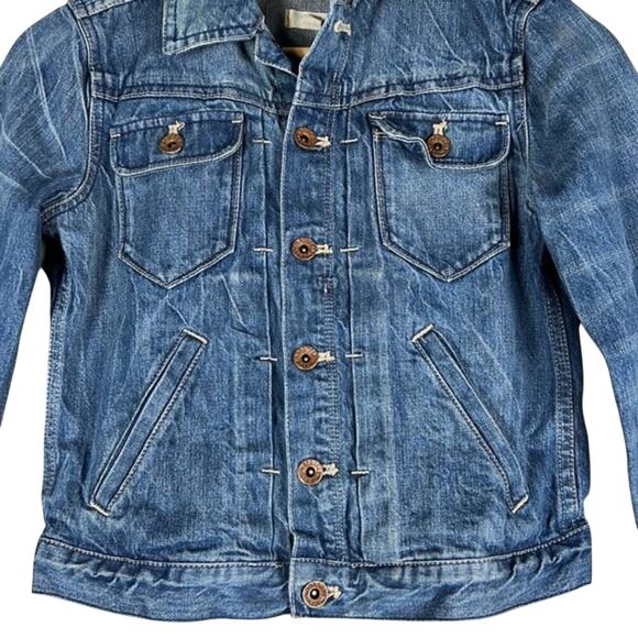 Madewell Cropped Denim Jacket Womens XS Medium Wash Rigid Minimalist Nashville - Picture 4 of 6